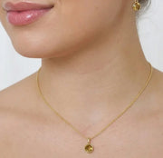 citrine pendant necklace November birthstone jewelry gift for her, November birthstone necklace citrine minimalist